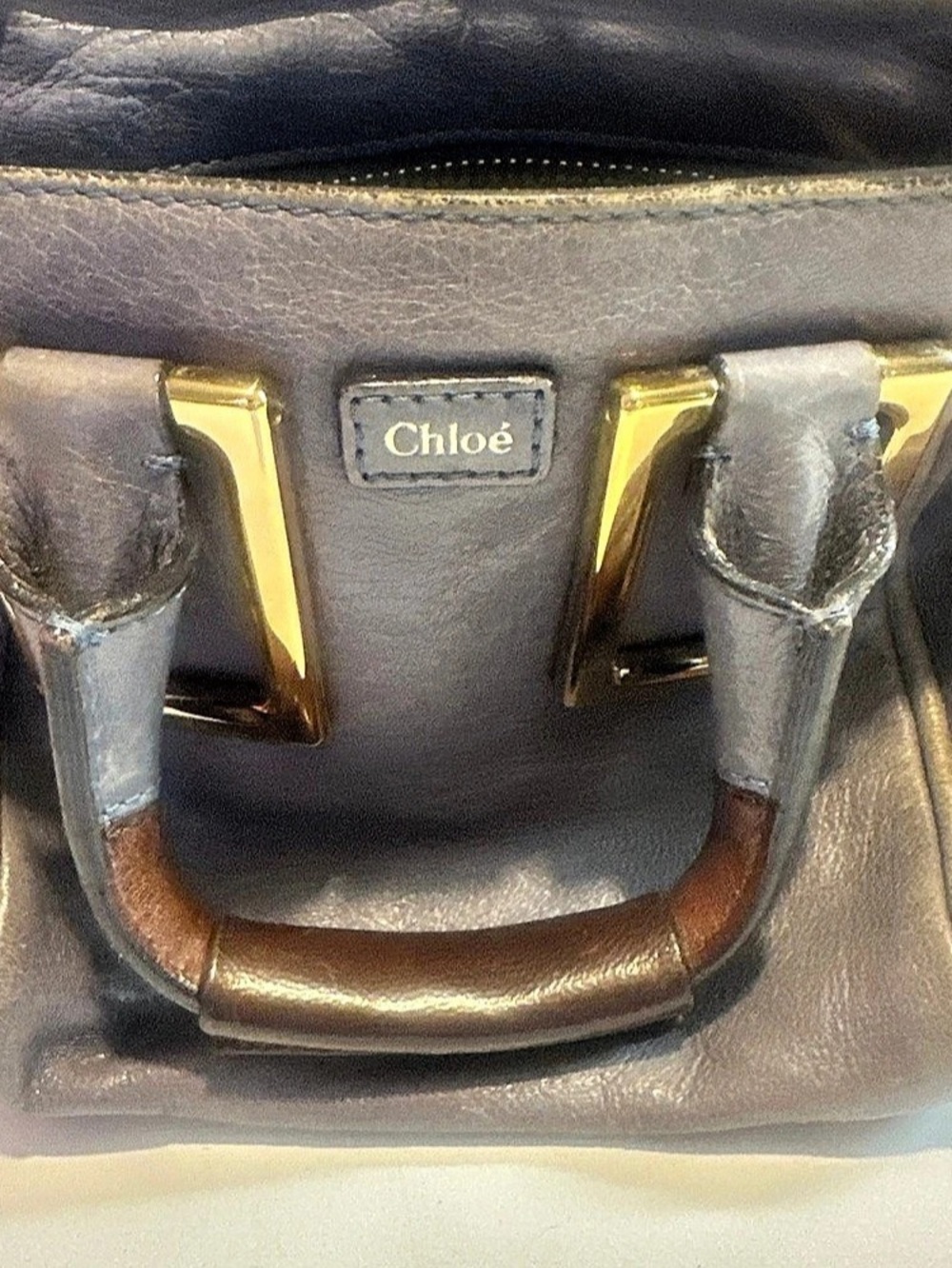 Chloé Paraty Leather Satchel in Black & Brown